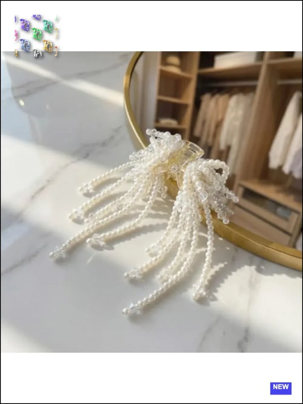 3 French Rhinestone Pearl Tassel Hair Clips Non Slip Pins Party Wedding